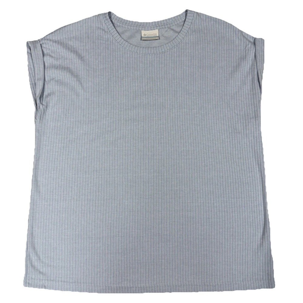 NWT Columbia Crystal Pine Tee Women's Large Blue Lightweight Breathable‎ Hiking
